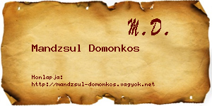 Mandzsul Domonkos névjegykártya